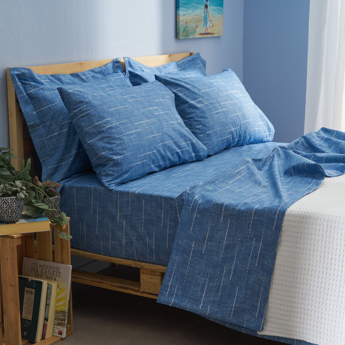 Μαξιλαροθήκες Salonica Κουκκίδες (Μπλε)