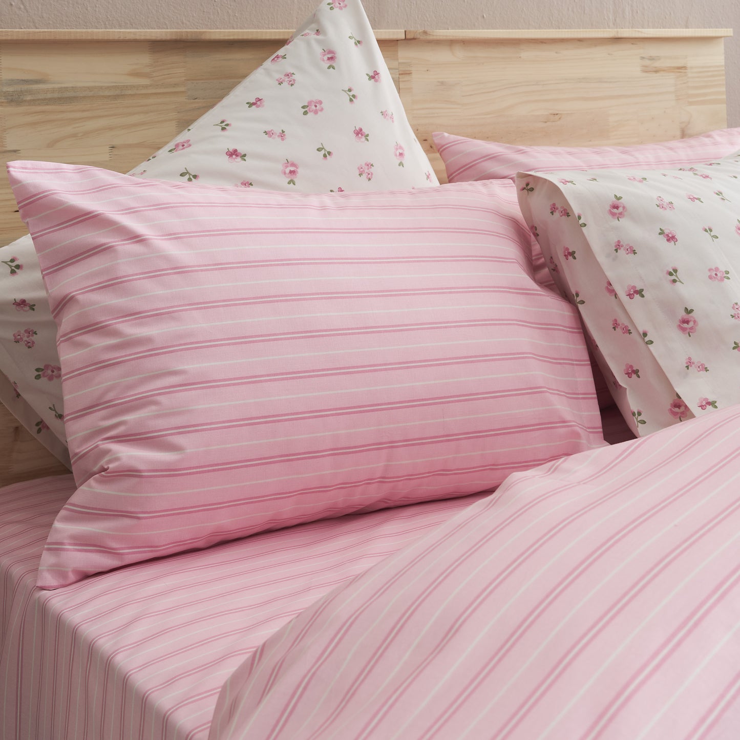 Σεντόνι Μονό με Λάστιχο 90x200+30εκ. Salonica Άνοιξη (Ροζ) Σχέδιο Κατωσέντονο