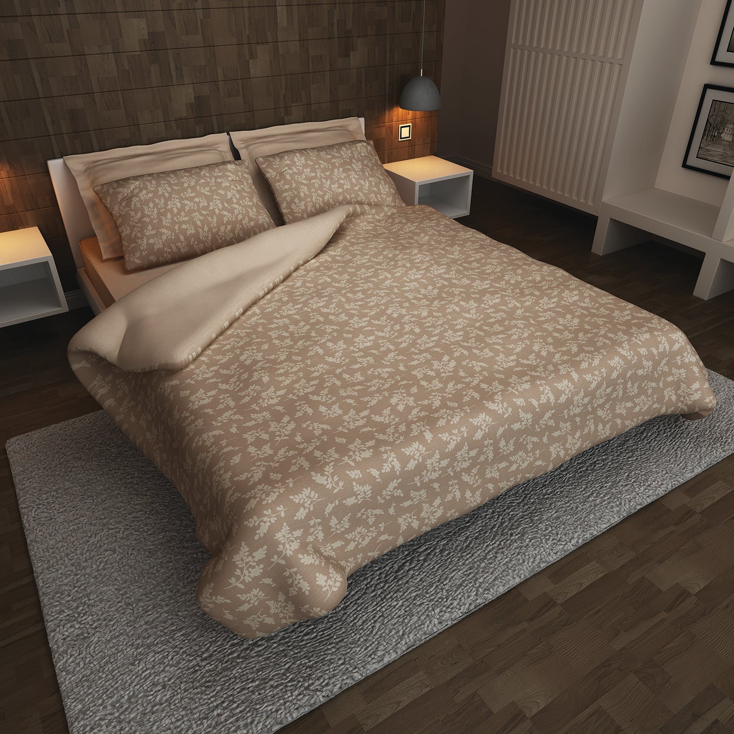 Σετ Διπλό 200x260εκ. Cotton stories Βελανιδιά (Μπεζ)