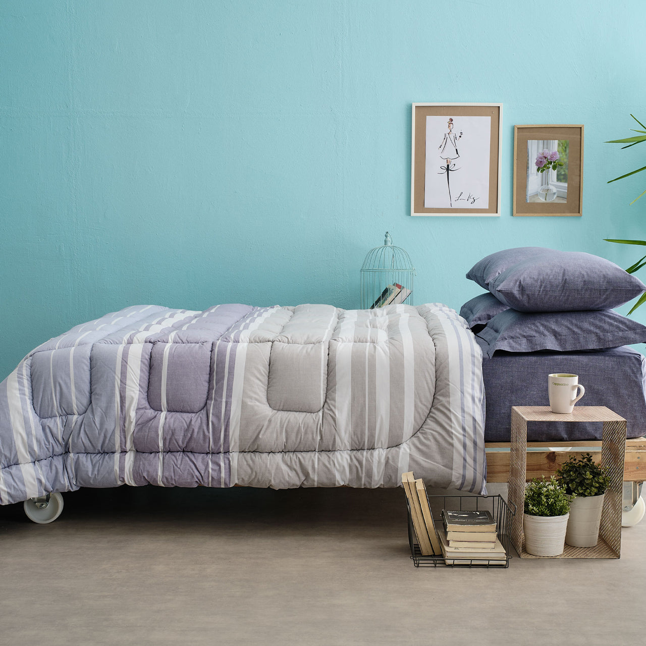 Πάπλωμα Lines (Γκρι)