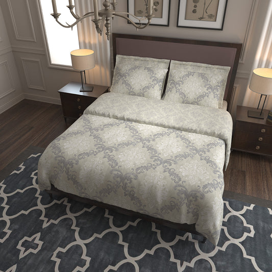 Σετ Διπλό 200x260εκ. Cotton stories Ελισάβετ (Γκρι)