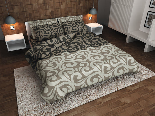 Σετ Διπλό 200x260εκ. Cotton stories Χρύσα (Καφέ)