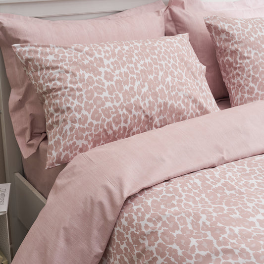 Μαξιλαροθήκες Salonica Leopar (Ροζ) Σχέδιο Πανωσέντονο