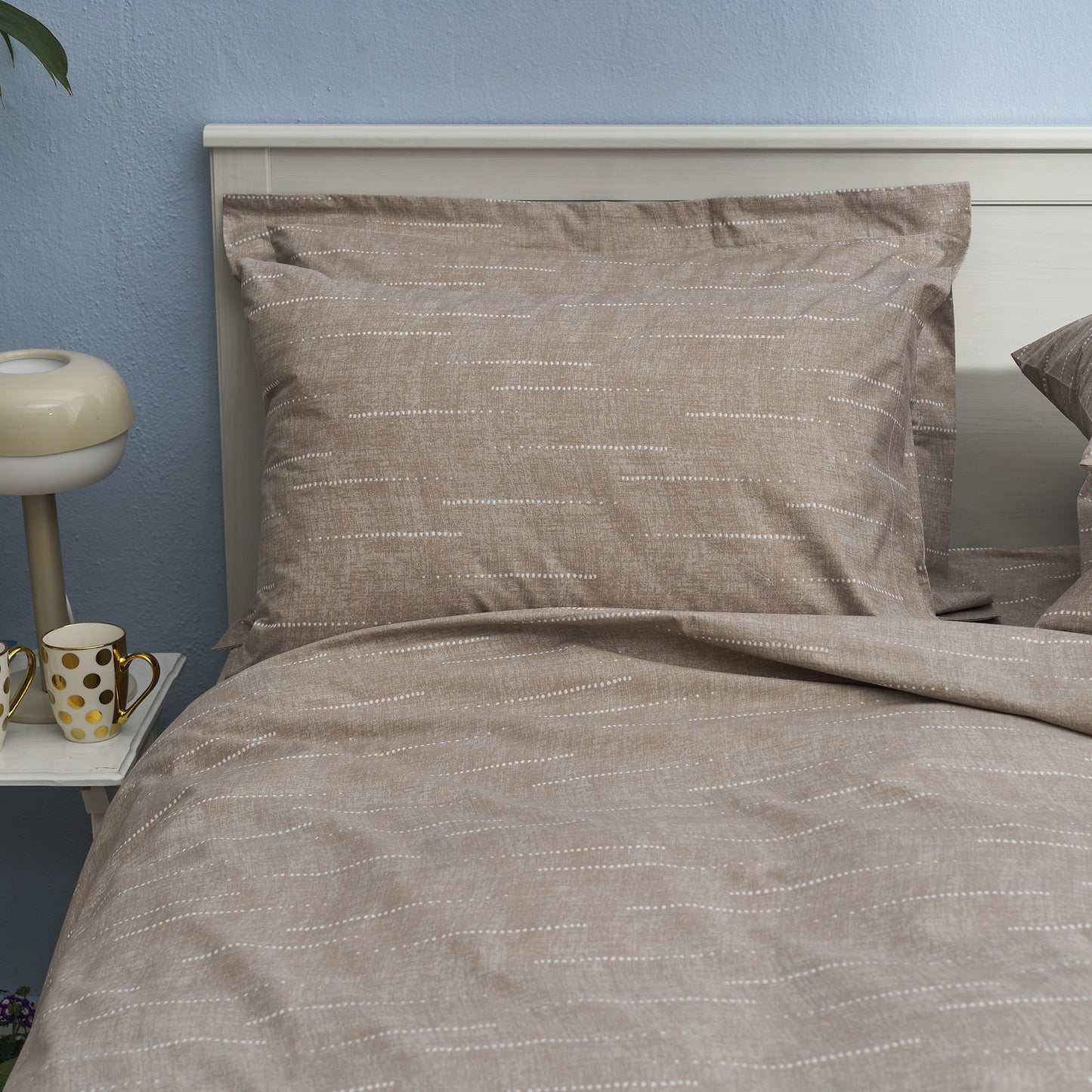 Μαξιλαροθήκες Salonica Κουκκίδες (Καφέ)