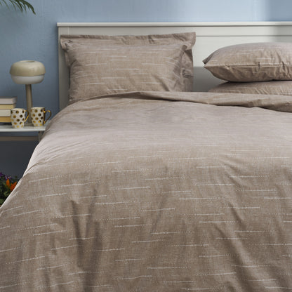 Σεντόνι Διπλό με Λάστιχο 160x200+30εκ. Salonica Κουκκίδες (Καφέ)