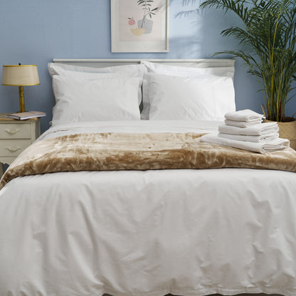 Παπλωματοθήκη Μονή 160x240εκ. Salonica Λευκό