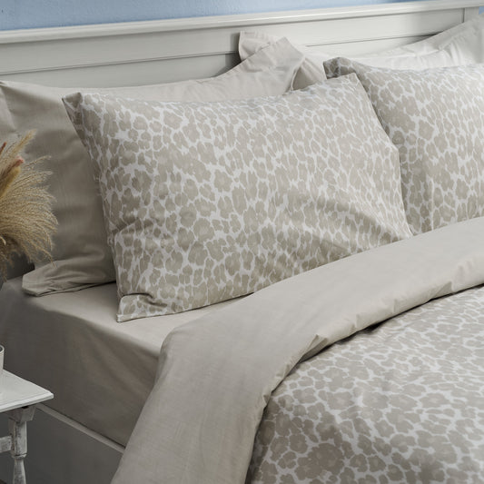 Μαξιλαροθήκες Salonica Leopar (Μπεζ) Σχέδιο Πανωσέντονο