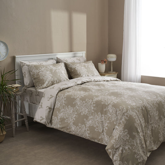 Σεντόνι Διπλό 200x260εκ. Salonica Δαντέλα (Μπεζ) Σχέδιο Πανωσέντονο