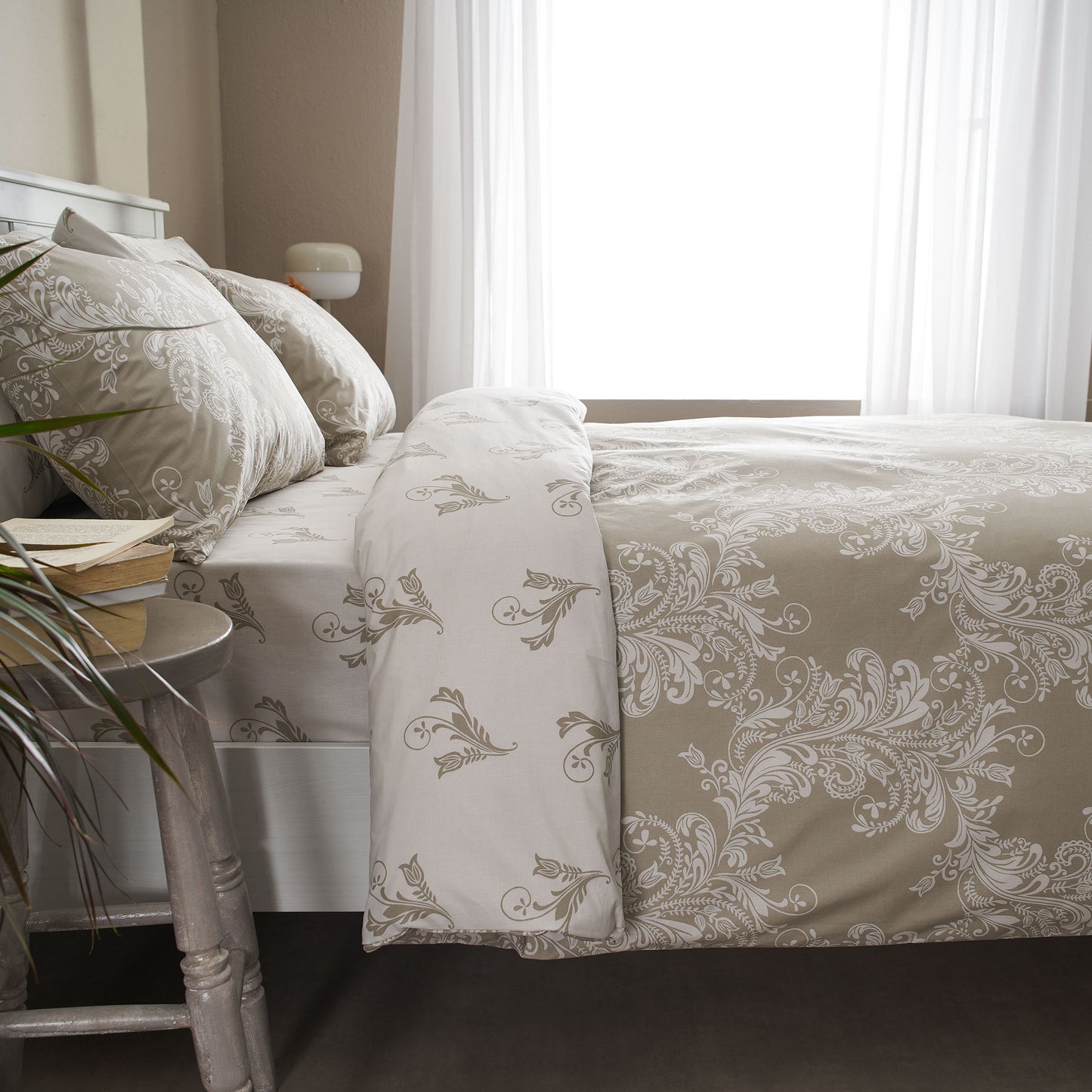 Μαξιλαροθήκες Salonica Δαντέλα (Μπεζ) Σχέδιο Κατωσέντονο