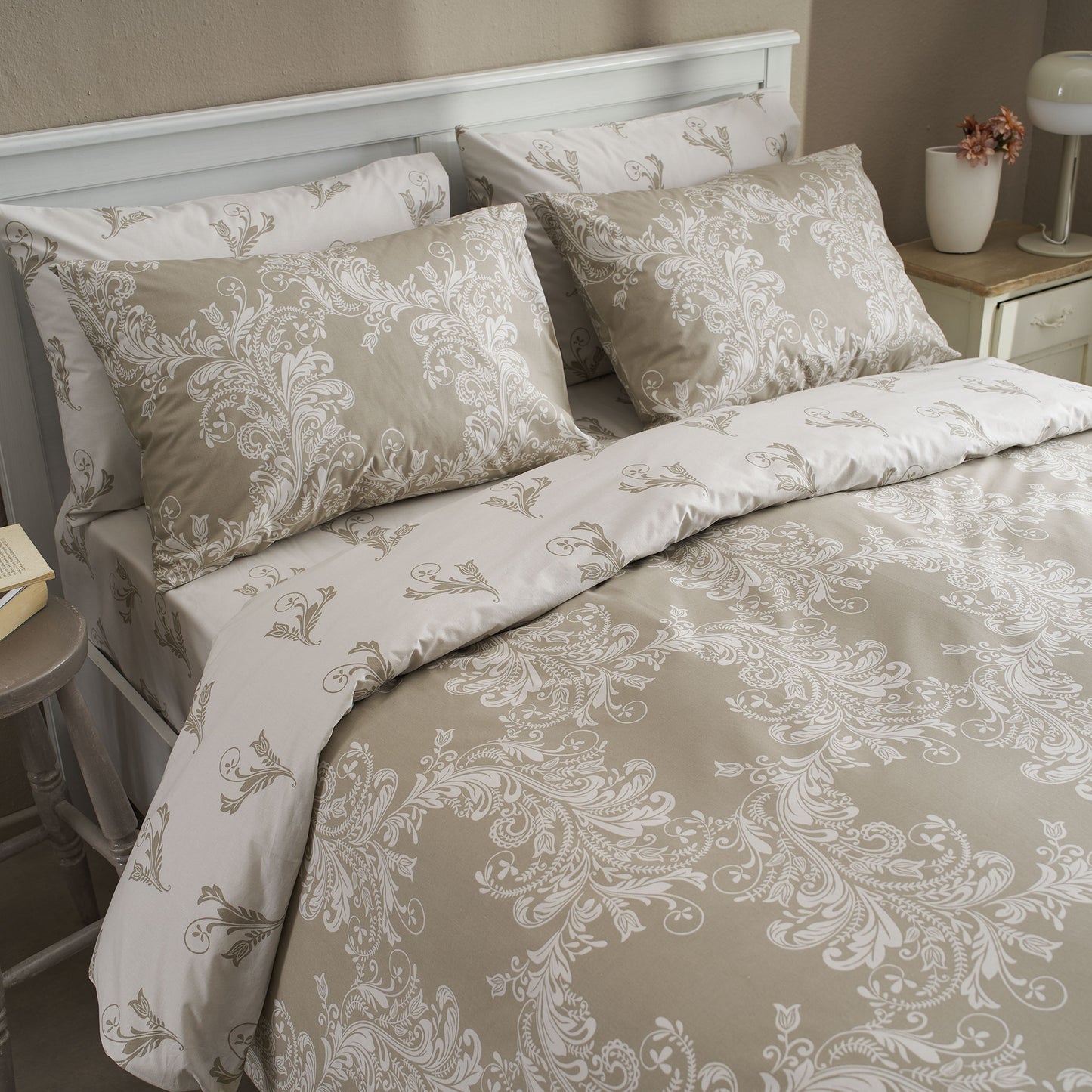 Μαξιλαροθήκες Salonica Δαντέλα (Μπεζ) Σχέδιο Κατωσέντονο