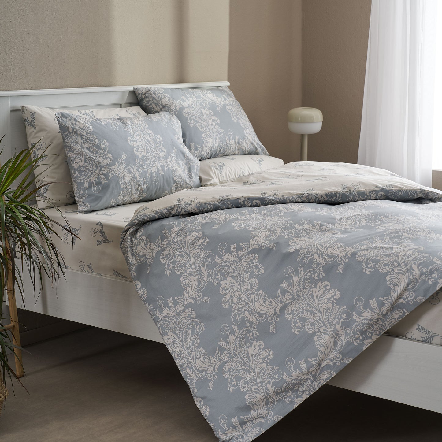 Μαξιλαροθήκες Salonica Δαντέλα (Γαλάζιο) Σχέδιο Κατωσέντονο