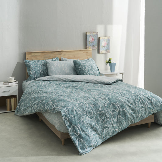 Σεντόνι Μονό 160x260εκ. Salonica Sahara (Τιρκουάζ) Σχέδιο Κατωσέντονο