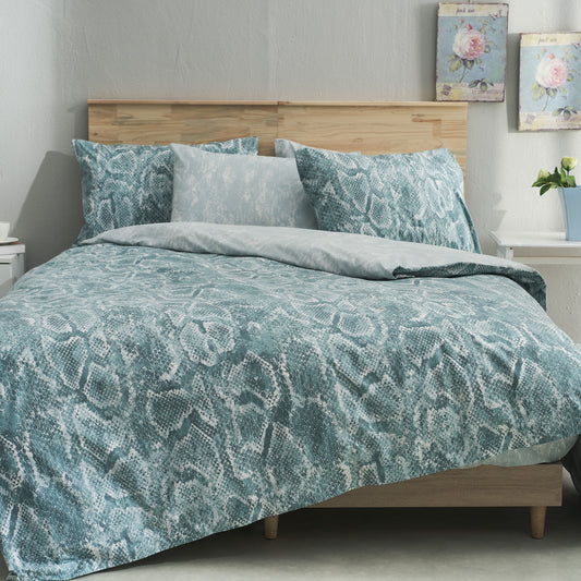 Σεντόνι Υπέρδιπλο με Λάστιχο 180x200+30εκ. Salonica Sahara (Τιρκουάζ) Σχέδιο Πανωσέντονο