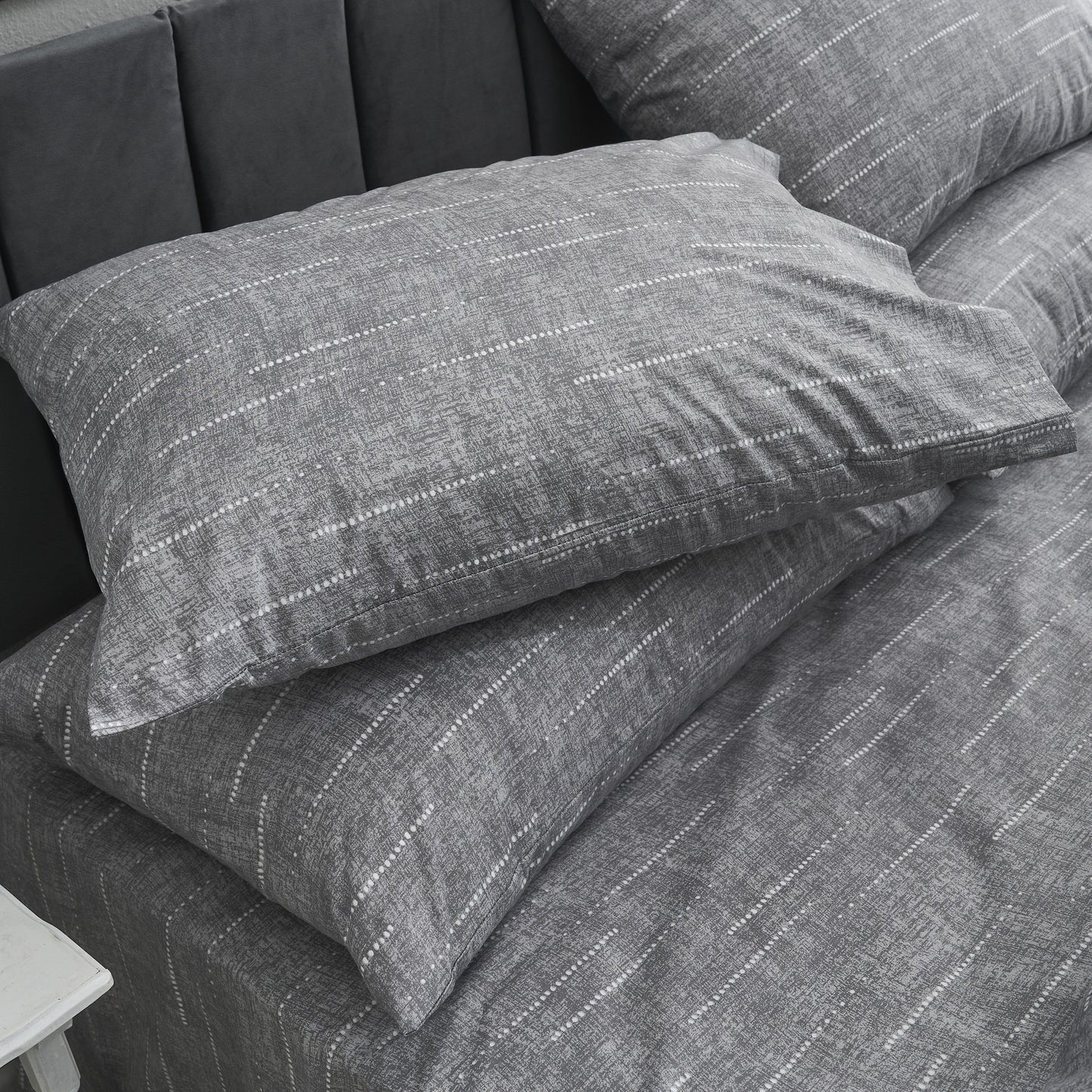 Μαξιλαροθήκες Salonica Κουκκίδες (Γκρι)