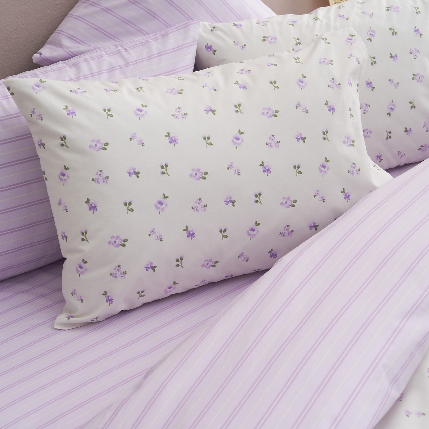 Μαξιλαροθήκες Salonica Άνοιξη (Λιλά) Σχέδιο Πανωσέντονο