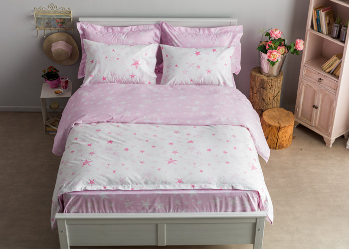 Μαξιλαροθήκες Salonica Γαλαξίας Ροζ Σχέδιο Πανωσέντονο