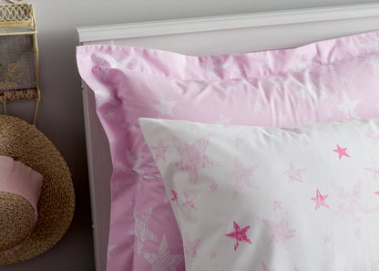 Μαξιλαροθήκες Salonica Γαλαξίας Ροζ Σχέδιο Πανωσέντονο