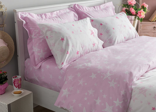 Μαξιλαροθήκες Salonica Γαλαξίας Ροζ Σχέδιο Πανωσέντονο