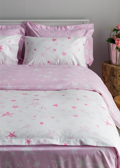 Μαξιλαροθήκες Salonica Γαλαξίας Ροζ Σχέδιο Πανωσέντονο