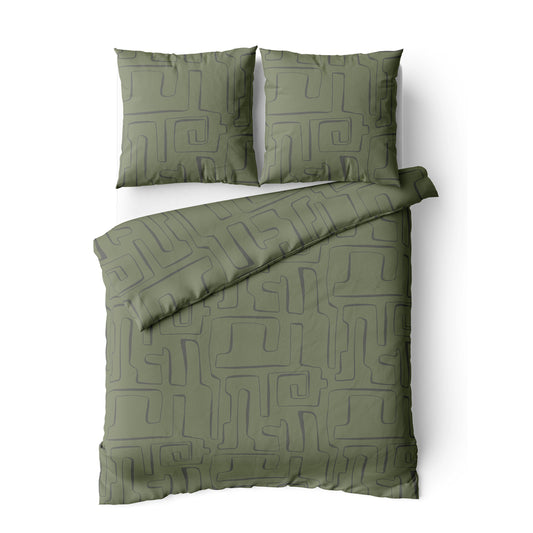 Σετ μονό 160x260εκ. Cotton stories Minimal (Πράσινο)