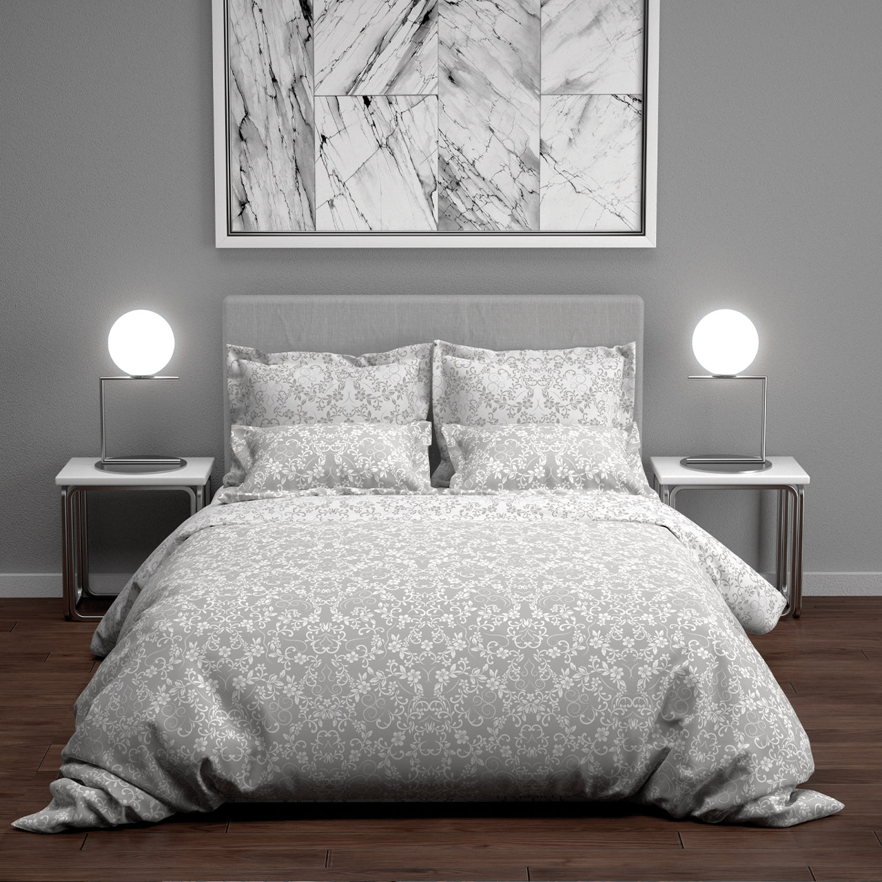 Παπλωματοθήκη Υπέρδιπλή 220x240εκ. Salonica Σελήνη (Γκρι)