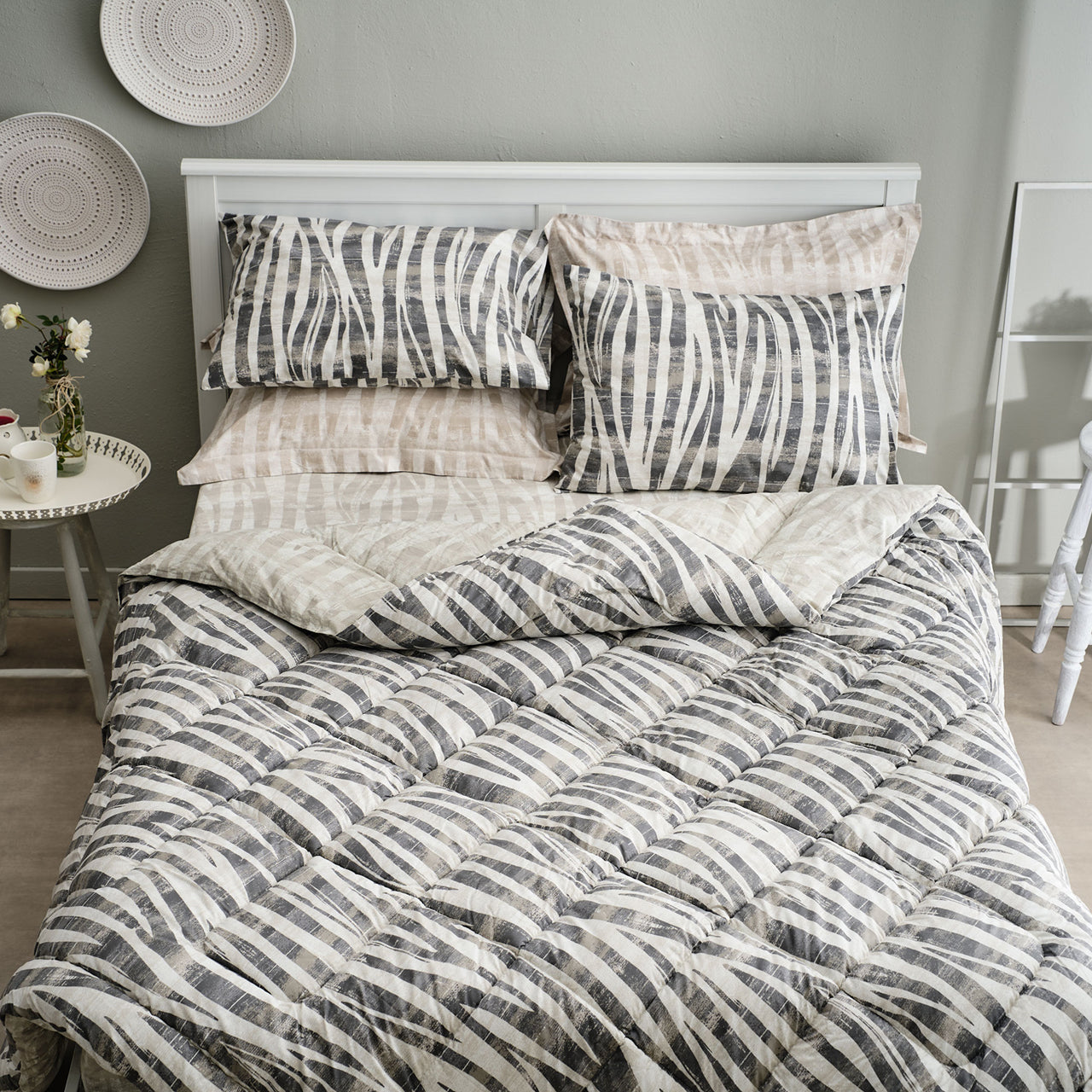 Μαξιλαροθήκες Salonica Safari (Γκρι) Σχέδιο Κατωσέντονο