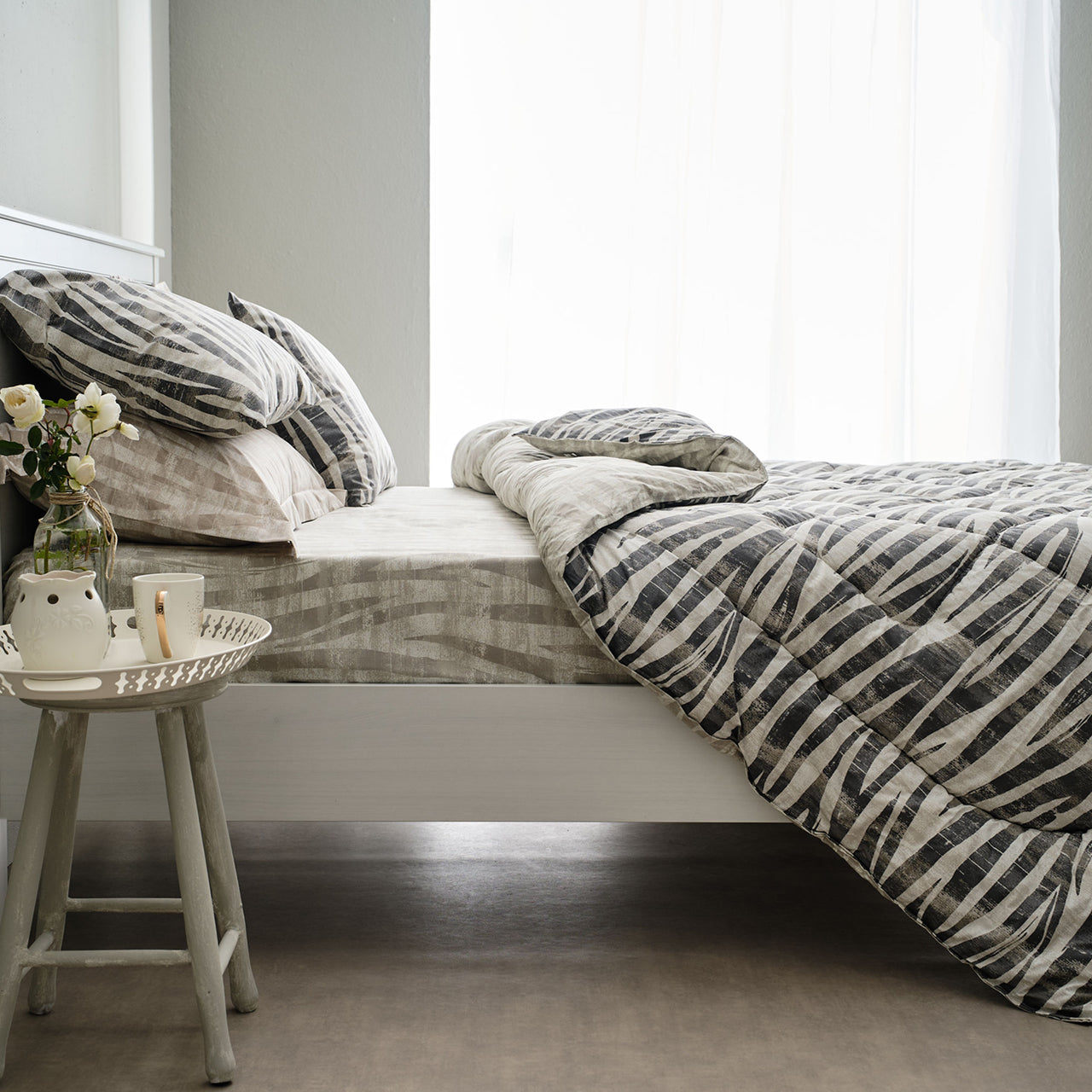 Μαξιλαροθήκες Salonica Safari (Γκρι) Σχέδιο Κατωσέντονο