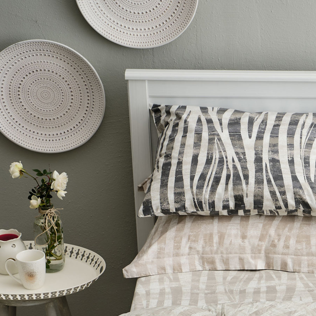 Μαξιλαροθήκες Salonica Safari (Γκρι) Σχέδιο Πανωσέντονο