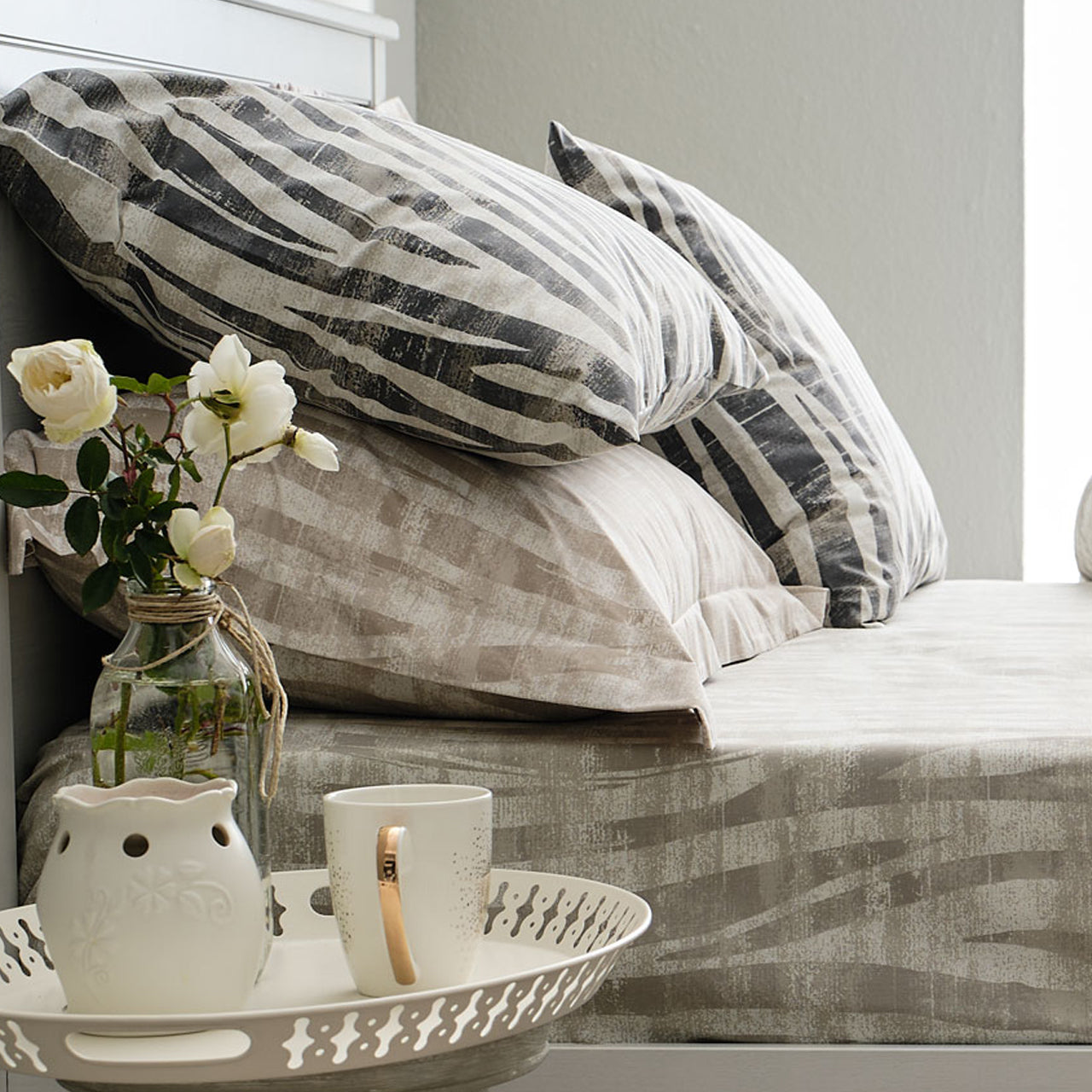 Μαξιλαροθήκες Salonica Safari (Γκρι) Σχέδιο Πανωσέντονο