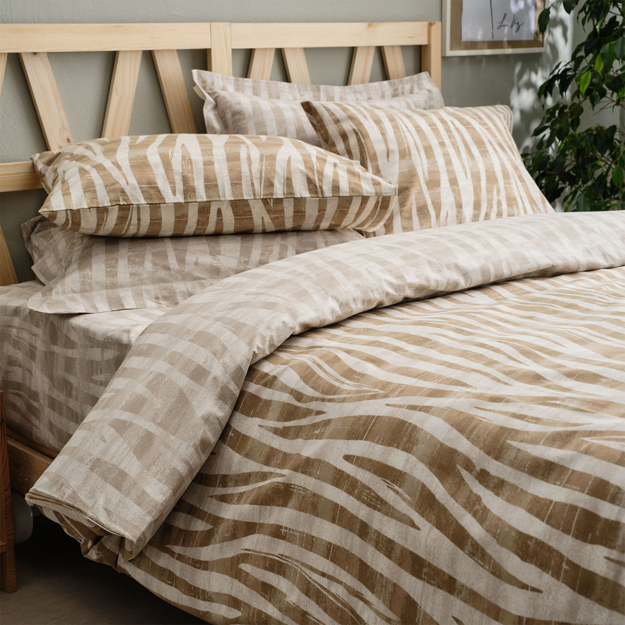 Σεντόνι Μονό 160x260εκ. Salonica Safari (Καφέ) Σχέδιο Πανωσέντονο