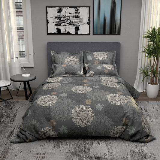 Πάπλωμα Μονό 160x230εκ. Salonica Νιφάδα (Γκρι)