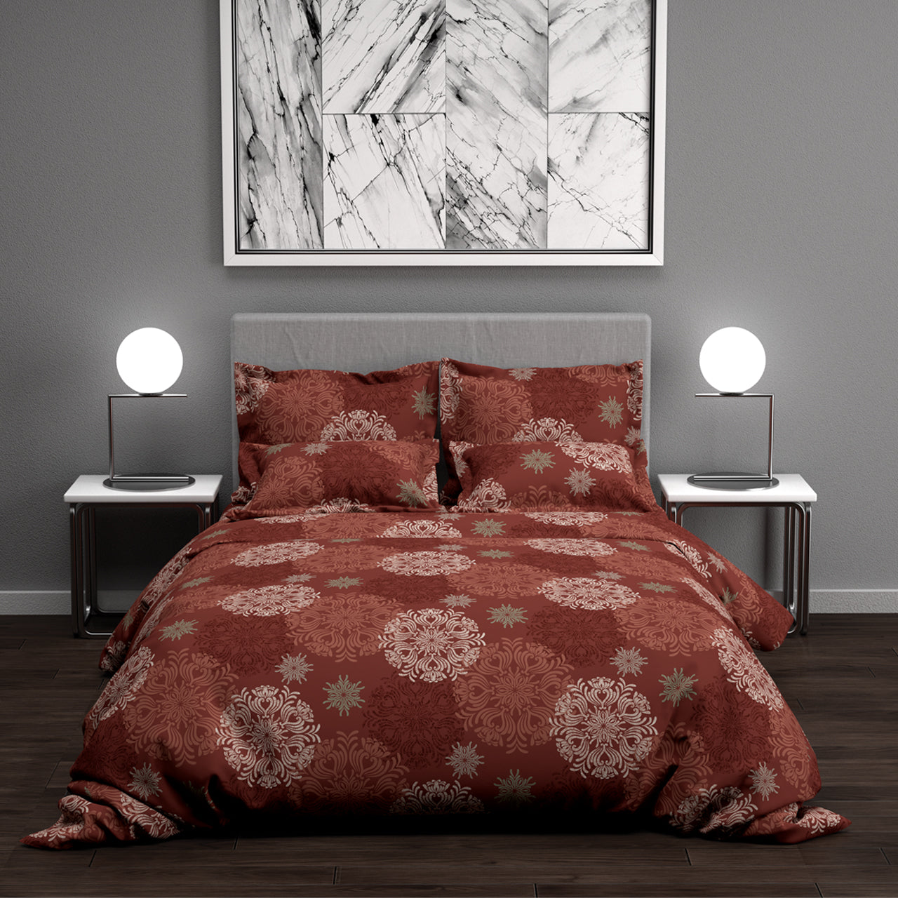 Πάπλωμα Υπέρδιπλο 220x230εκ. Salonica Νιφάδα (Κόκκινη)