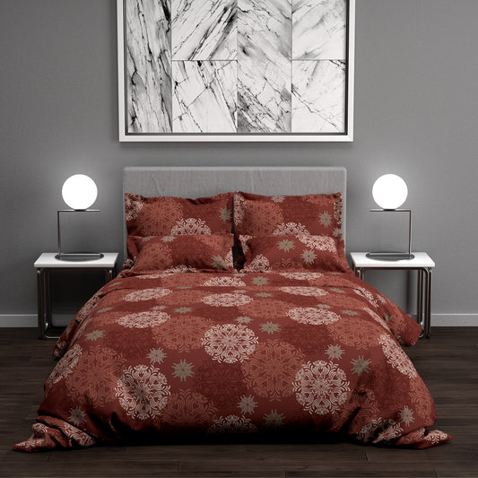 Πάπλωμα Υπέρδιπλο 220x230εκ. Salonica Νιφάδα (Κόκκινη)