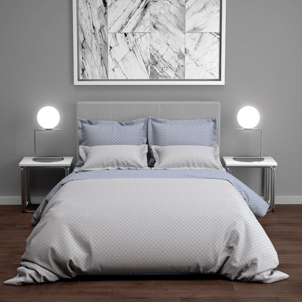 Παπλωματοθήκη Υπέρδιπλη 220x240εκ. Salonica Όνειρα (Μπλε)