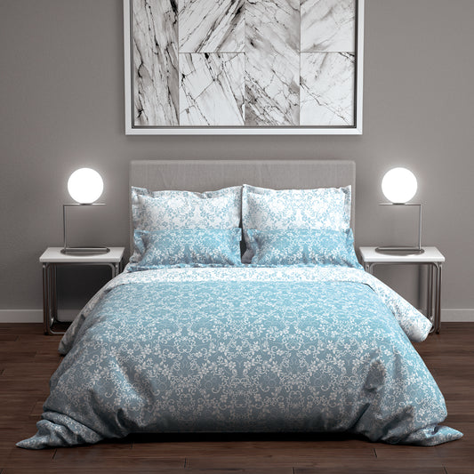 Παπλωματοθήκη Διπλή 200x240εκ. Salonica Σελήνη (Μπλε)