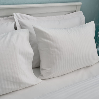 Σεντόνι Υπέρδιπλο με Λάστιχο 180x200+35εκ Satin Stripe Λευκό